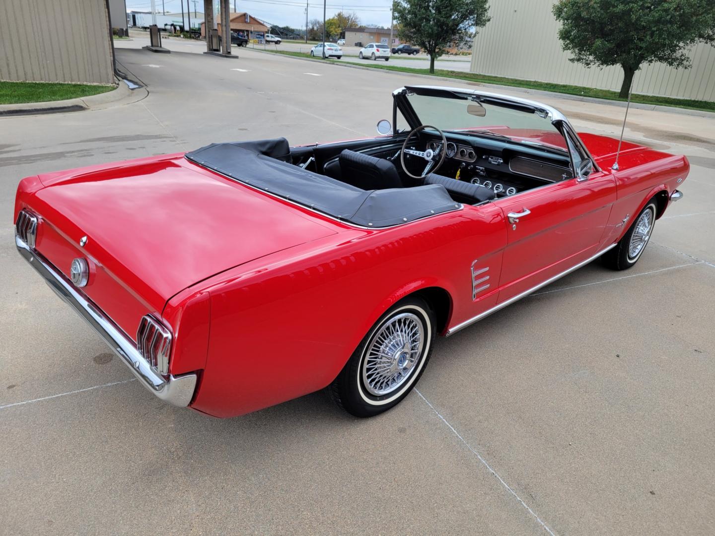 1966 Red /Black Ford Mustang Deluxe Pony Interior (6F08C738368) with an Original 289ci. engine, Automatic transmission, located at 2510 47th St. Suite 200, Boulder, CO, 80301, (303) 641-0333, 40.026196, -105.243217 - Known History back to its Original Purchaser Curtis Travis from Foxworthy Ford. This Beautiful 1966 Convertible Mustang is Equipped with its Original 289ci. V8, and C4 3 speed Automatic Transmission. The Vintage AC was Serviced and Recharged with 134 coolant October 2023. It has its Original F - Photo#5